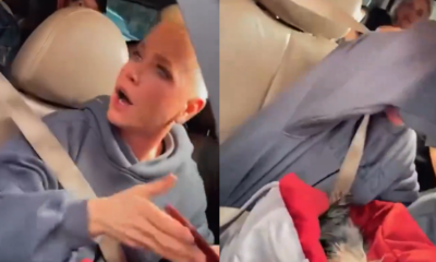 Ao abrir o vidro do carro para tirar fotos com os fãs, um deles cuspiu nela, o que a fez interromper o momento de fotos e ir embora • X