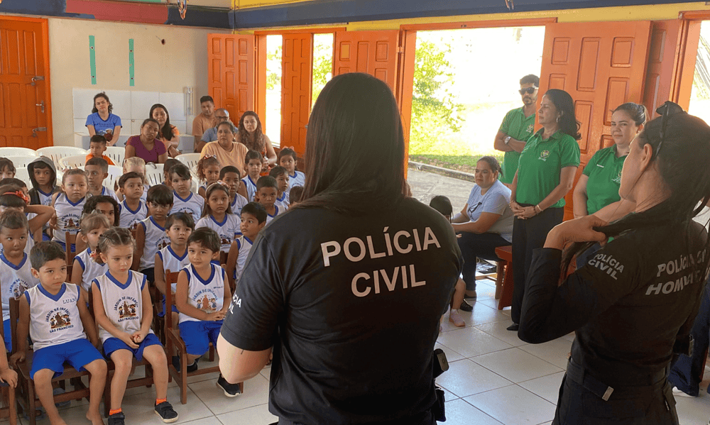 Polícia Civil do Acre intensifica palestras em escolas para combater violência contra crianças e adolescentes. Foto: cedida