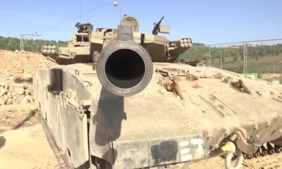 Tanque de guerra israelense na fronteira com o Líbano • Reuters