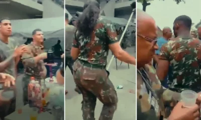 confraternização entre militares dentro do 27º Batalhão de Infantaria Paraquedista, no Rio de Janeiro, divulgado no último domingo (3) • Reprodução