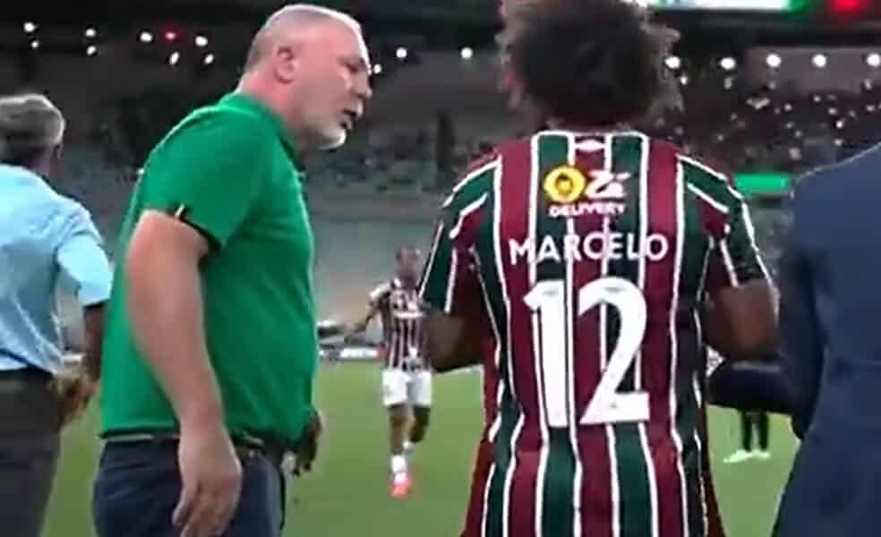 WhatsApp Image 2024-11-02 at 14.11.46 Mano e Marcelo se desentenderam no gramado em Fluminense x Grêmio — Foto: Reprodução