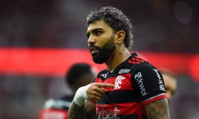 Gabigol comemora o gol marcado sobre o Juventude — Foto: Marcelo Cortes/ Flamengo