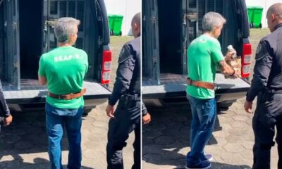 Algemado, o bicheiro Rogério Andrade é transferido — Foto: g1