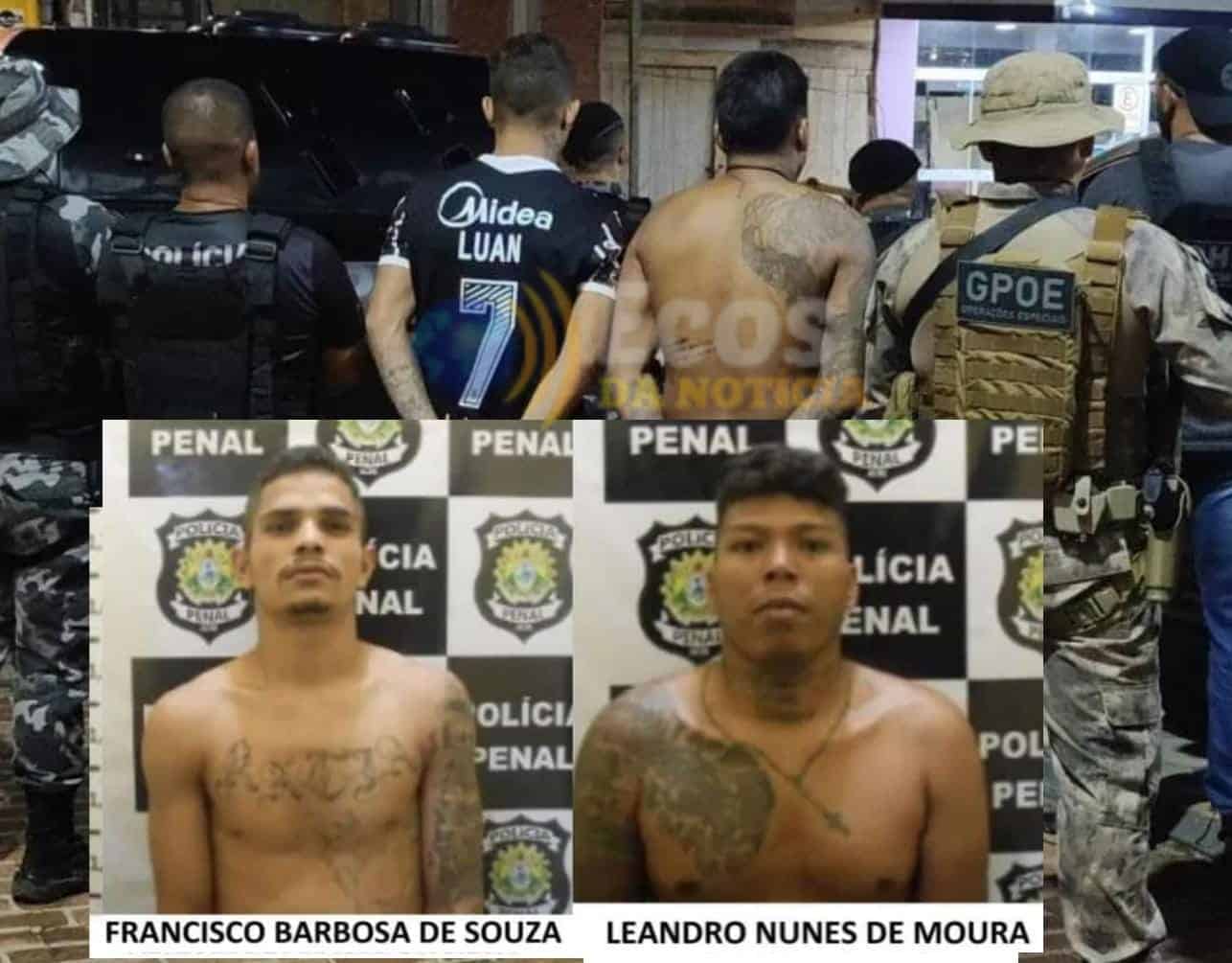 Dois foragidos do Sistema Penitenciário são recapturados pelas forças de Segurança; quatro seguem foragidos