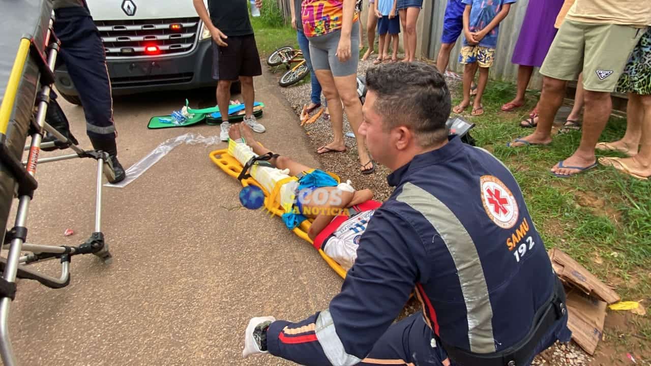 Adolescente furta moto do cunhado, provoca acidente e sofre graves fraturas