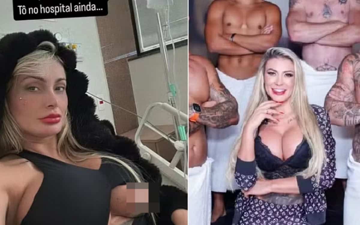 Andressa Urach vai parar no hospital após gravar pornô com oito homens