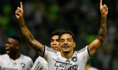 Gregore comemora após marcar para o Botafogo sobre o Palmeiras Josiel Amaral/AGIF/Gazeta Press