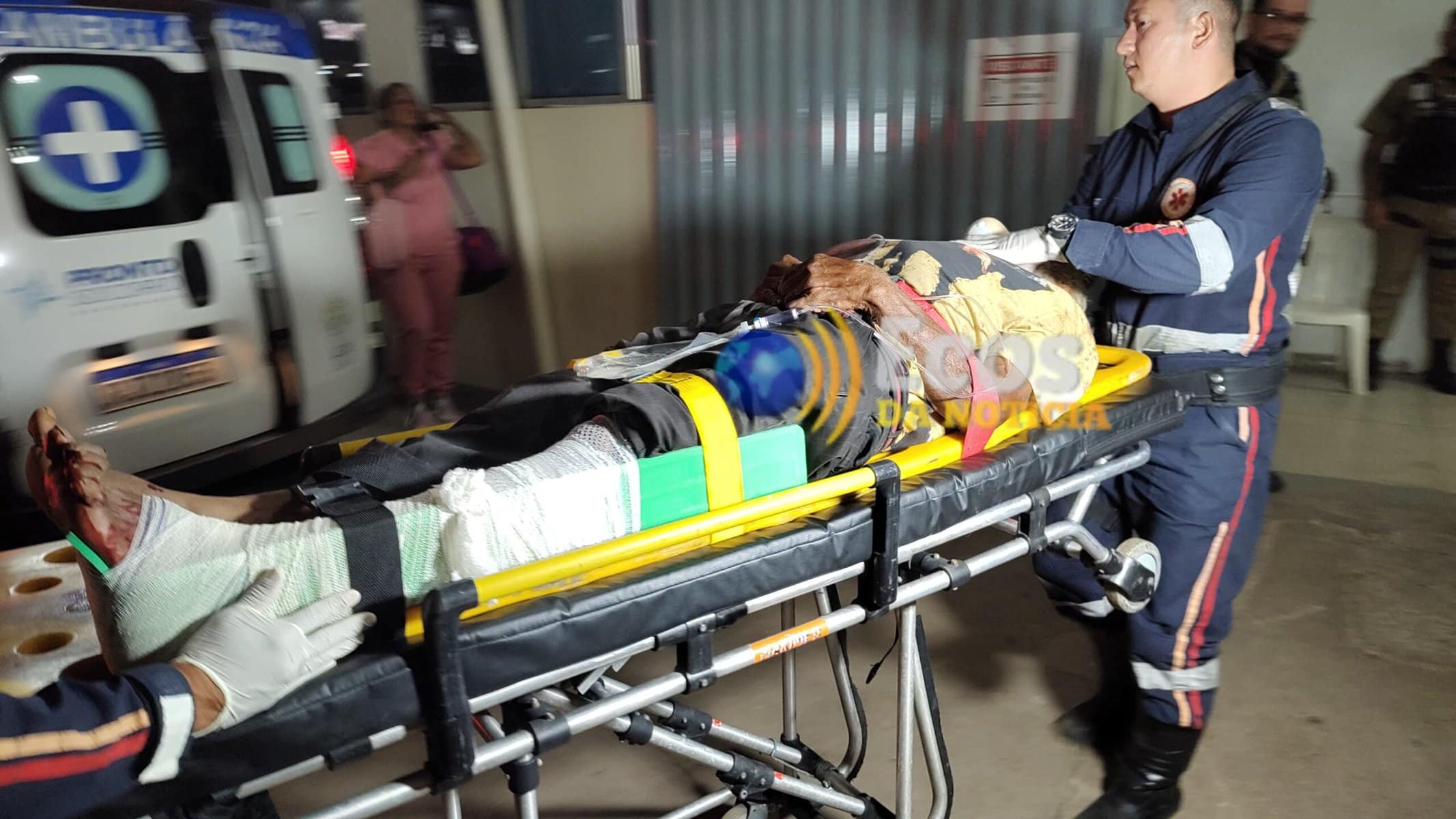 Idoso é atropelado por motociclista na BR-364 e sofre fratura exposta