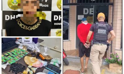 Operação da DHPP no bairro Carandá resulta na prisão de envolvidos em homicídio e tráfico de drogas. Fotos: cedidas.