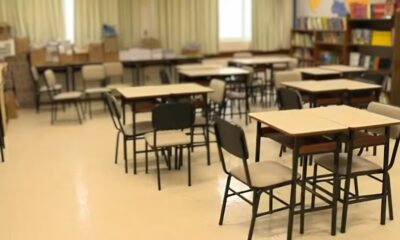 g1-10- Sala de aula em Santa Maria (RS) — Foto: Reprodução/ RBS TV