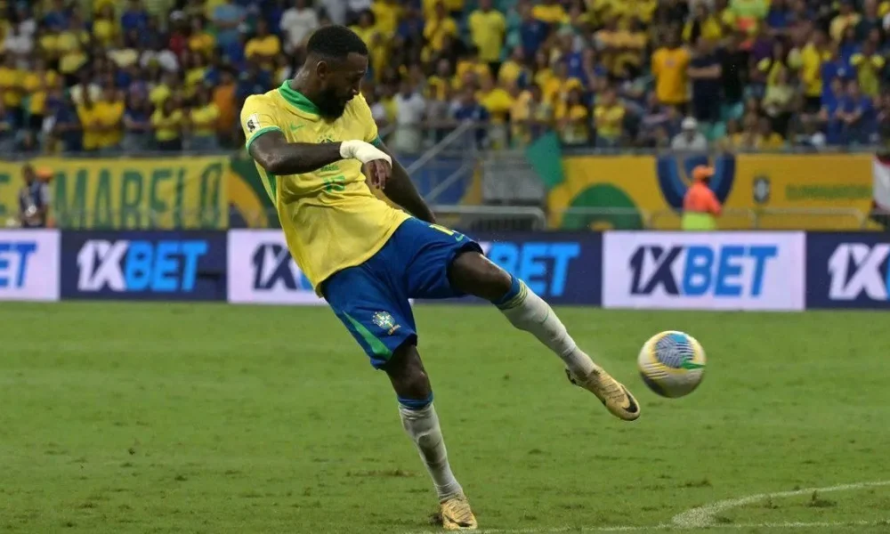 Gerson fez o gol do Brasil contra o Uruguai • Reprodução/x/@CONMEBOL