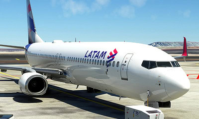 Concepção gráfica de um Boeing 737 com pintura da LATAM – Foto – Flightsim.to