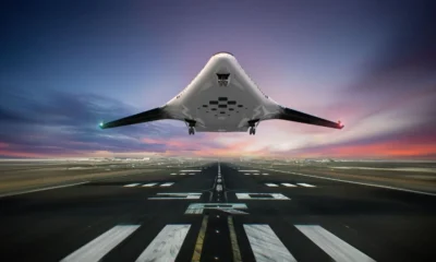 O avião de passageiros Natilus Horizon tem como objetivo reduzir as emissões em 50% e aumentar a capacidade de carga em 40%, graças ao seu design de corpo de asa integrada • Natilus