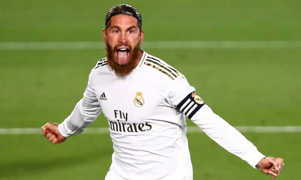 8518_5AA44A9313EC7C34 Sergio Ramos comemora gol em jogo do Real Madrid pelo Campeonato Espanhol • Foto: Sergio Perez/Reuters