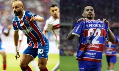 Bahia e Fortaleza estão na Libertadores 2025 • Letícia Martins/EC Bahia; LUCAS EMANUEL/AGIF - AGÊNCIA DE FOTOGRAFIA/AGIF - AGÊNCIA DE FOTOGRAFIA/ESTADÃO CONTEÚDO