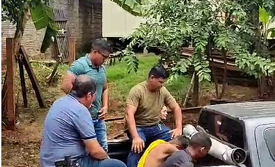 Ação da Polícia Civil de Brasiléia que resultou na prisão de W.N.O., suspeito de homicídio e posse irregular de arma de fogo. Foto: cedida.