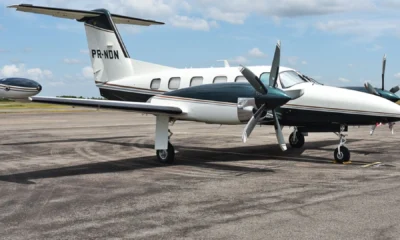 Aeronave Piper PA-42-1000 Cheyenne 400, fabricada em 1990. • Flight Radar/Thiago Almeida Denz