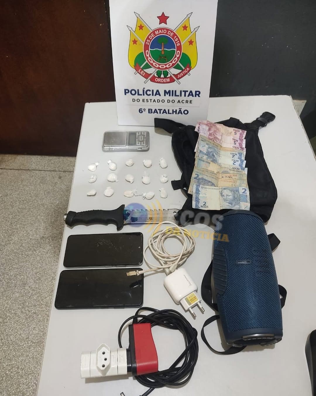 Polícia Militar prende homem por tráfico de drogas no bairro da Lagoa no município de Cruzeiro do Sul