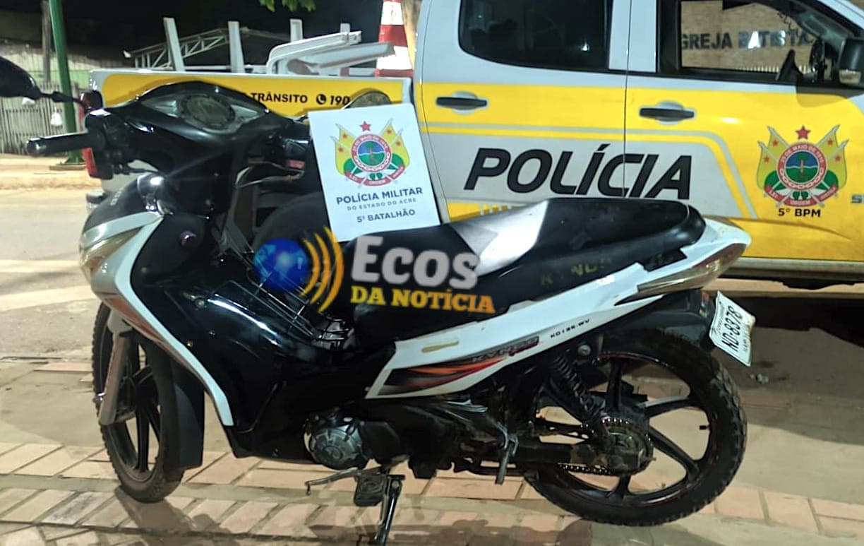 Polícia Militar recupera motocicleta roubada durante patrulhamento no município de Epitaciolândia