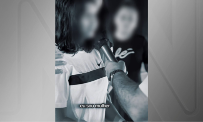 Chorando, menor diz ao padre "eu sou mulher". • Reprodução/Redes sociais