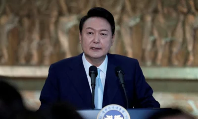 Presidente da Coreia do Sul, Yoon Suk Yeol, discursa na Assembleia Nacional do país, em Seul • 10/05/2022 Lee Jin-man/Pool via REUTERS