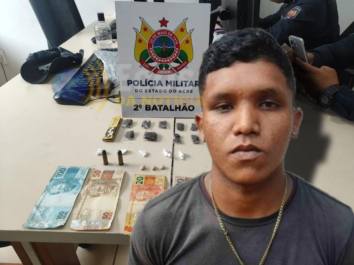 Acusado de dois homicídios, é preso com droga e munição em Rio Branco