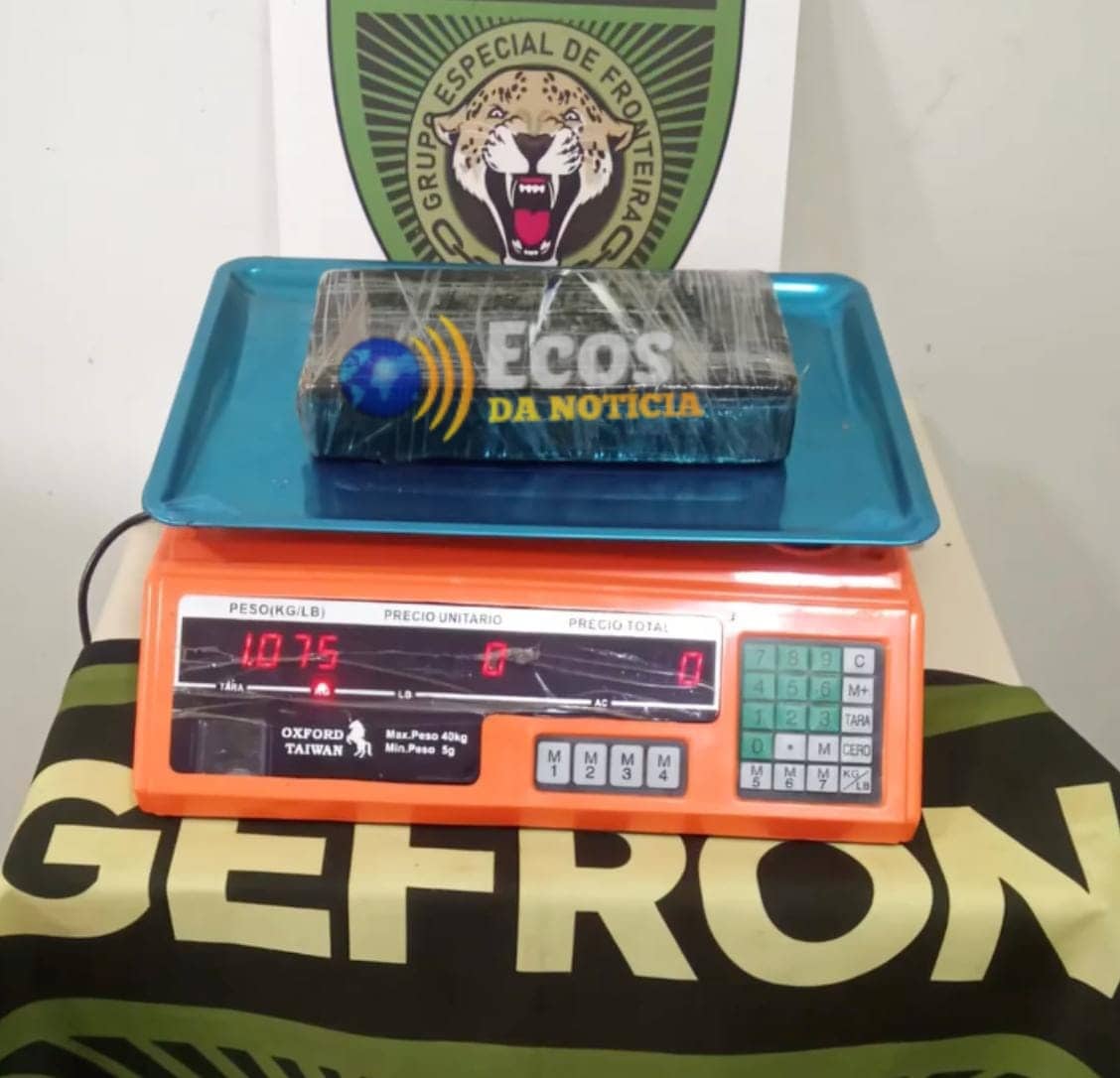 Gefron prende homem com ‘tijolo’ de cocaína escondido em bolsa de colostomia