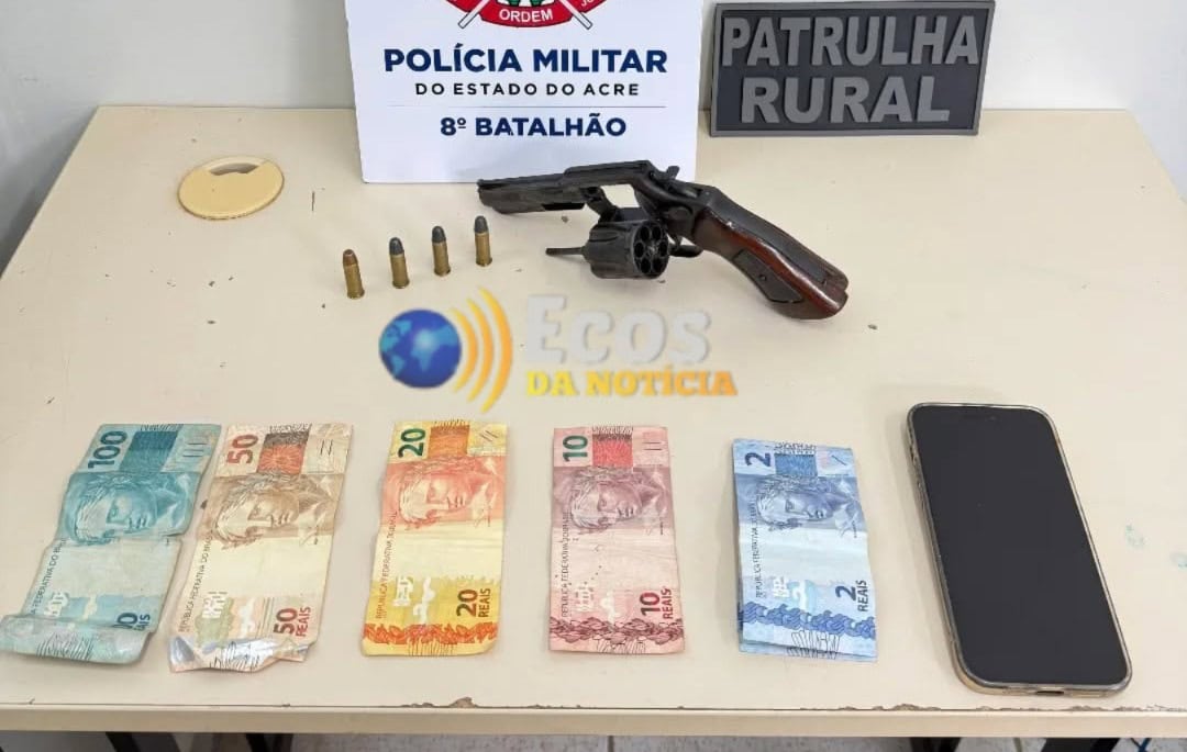 Polícia Militar apreende arma de fogo em abordagem na BR-364