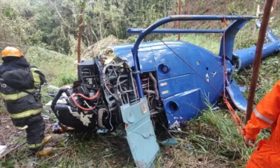 Helicóptero cai na região de Caieiras, no interior de São Paulo. Duas pessoas morrem e dois são resgatados com vida • Defesa Civil de SP