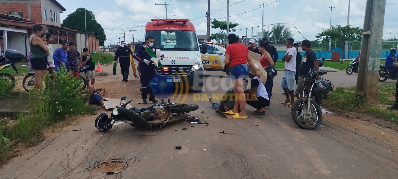 Colisão entre duas motocicletas deixa dois feridos em Rio Branco