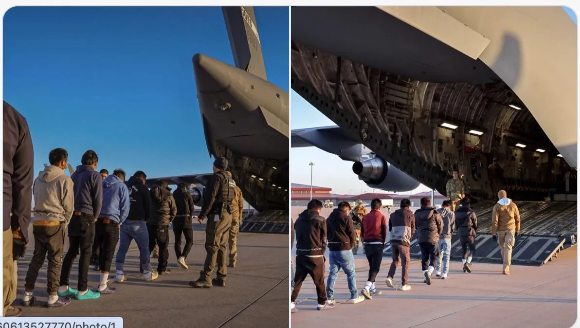 Trump inicia deportação em massa de imigrantes com aviões militares nos EUA