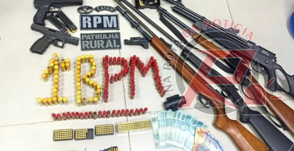 Homem embriagado é preso após ameaçar esposa e filho com arma de fogo no bairro Aviário