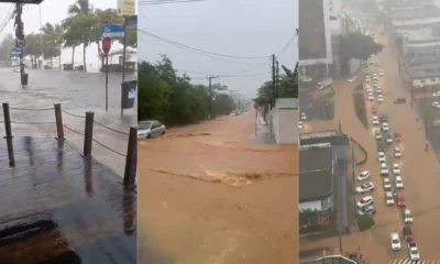 chuva-bc Balneário Camboriú tem ruas alagadas após fortes chuvas • Reprodução / Redes Sociais e Rádio La Prima FM