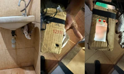 Imagens do aparelho encontrado dentro do banheiro • Polícia Militar de Goiás