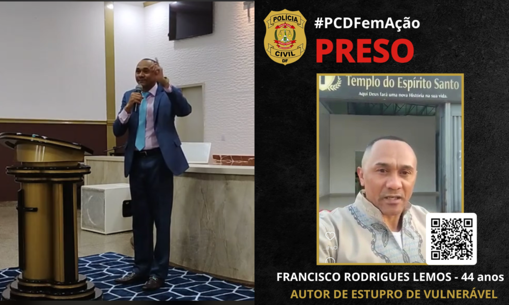 Pastor evangélico é preso suspeito de abusar de menores em igreja • Divulgação/PCDF