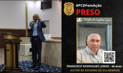Pastor evangélico é preso suspeito de abusar de menores em igreja • Divulgação/PCDF