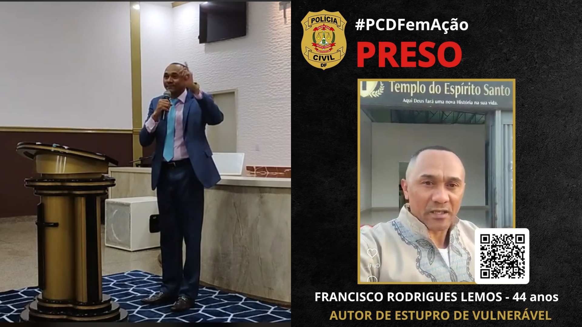 Pastor é preso por suspeita de abusar de menores dentro de igreja no Distrito Federal