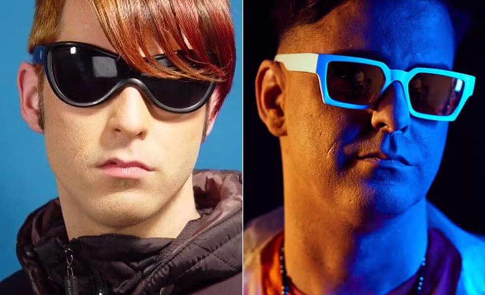 kasino-antedepois Fher, do Kasino, em 2005; e em foto recente — Foto: Divulgação/Site do artista