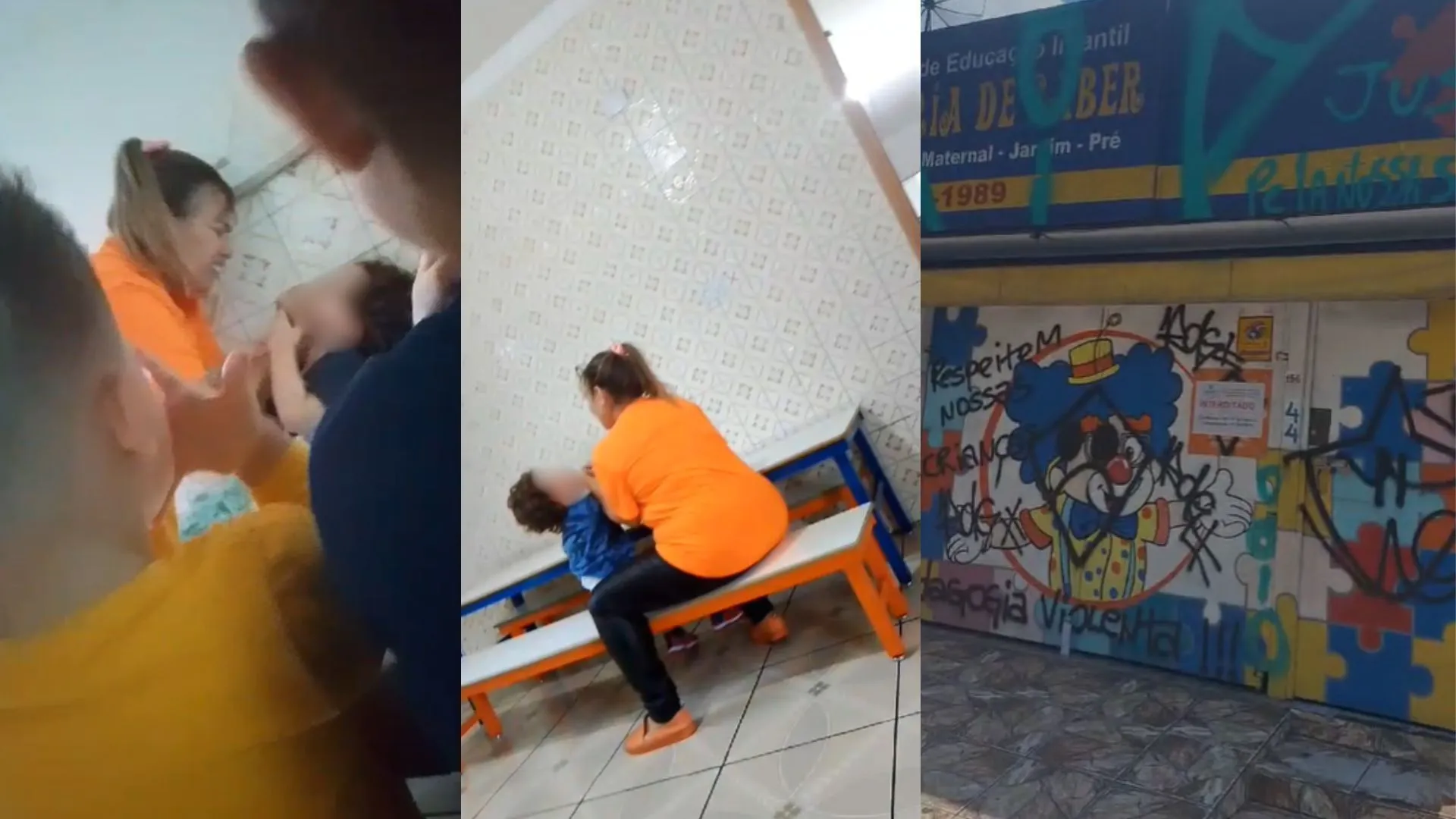 Diretora flagrada agredindo crianças em creche é presa no interior de São Paulo