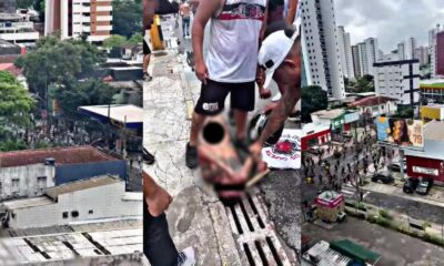 Briga entre torcedores e espancamentos são registrados antes de jogo do Santa Cruz contra o Sport — Foto: Montagem/g1