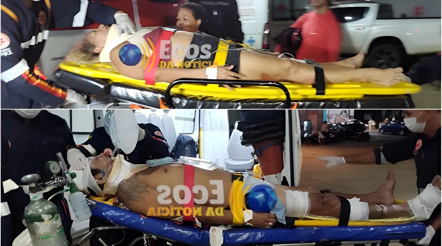 Casal fica ferido após queda de motocicleta na Via Chico Mendes