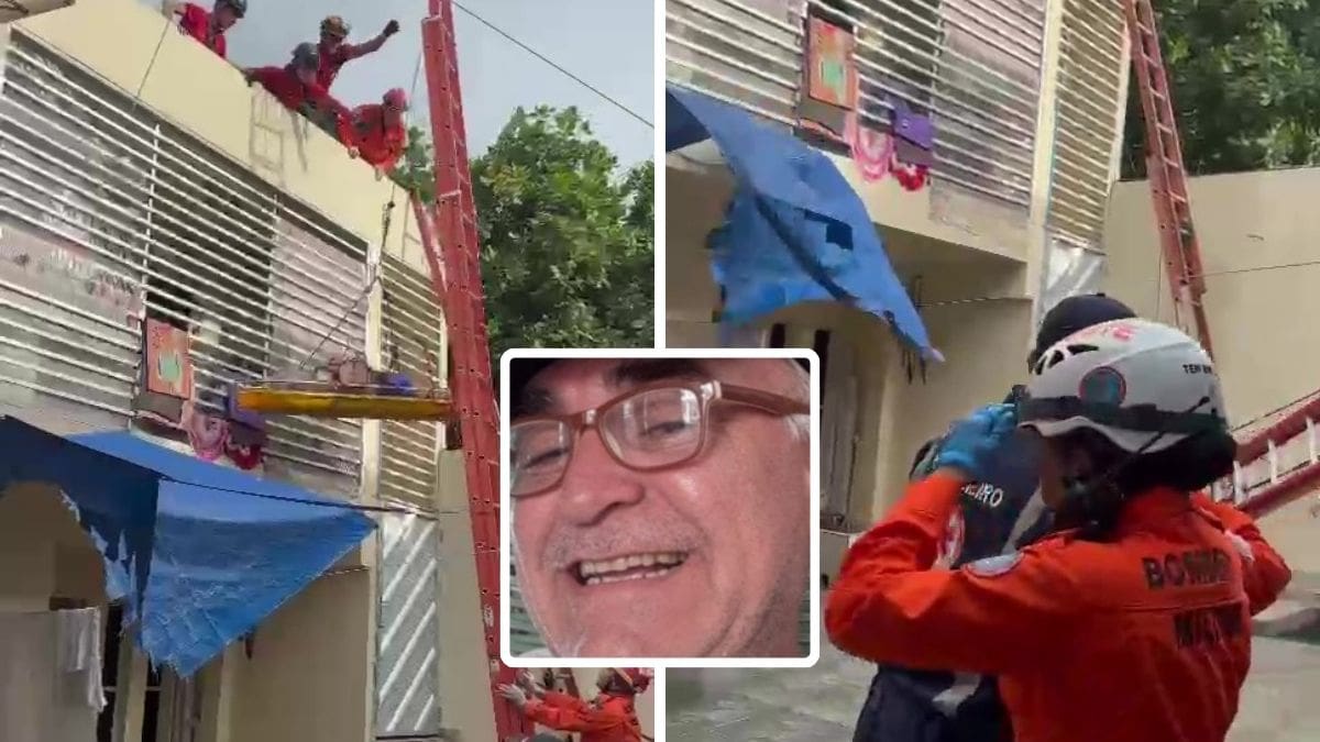 Idoso sofre choque elétrico e tem corpo derrubado do 2º andar durante resgate