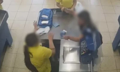 Ex-madrasta esfaqueia enteada após ficar com ciúmes do pai da vítima (Foto: reprodução / câmera de segurança)