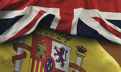 Union Jack flag on white Union Jack flag on plain background