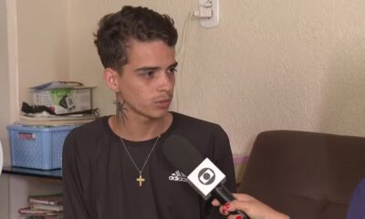 Gustavo Ferreira, de 20 anos, preso por não pagar pensão alimentícia não tem filhos — Foto: TV Globo/Reprodução