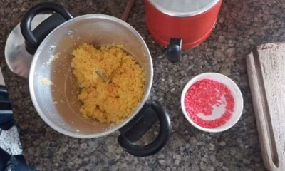 Cuscuz envenenado por mulher que tentou matar a mãe — Foto: Reprodução