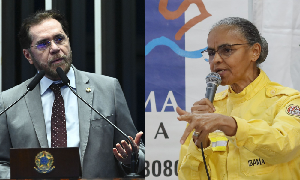 CNN_af2d7b A ministra do Meio Ambiente e Mudança do Clima, Marina Silva, e o senador Plínio Valério (PSDB-AM) • Andressa Anholete/Agência Senado/Fernando Donasci/MMA