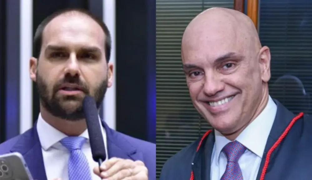 Eduardo Bolsonaro e Alexandre de Moraes Foto: Zeca Ribeiro / Câmara dos Deputados; Foto: Ricardo Stuckert