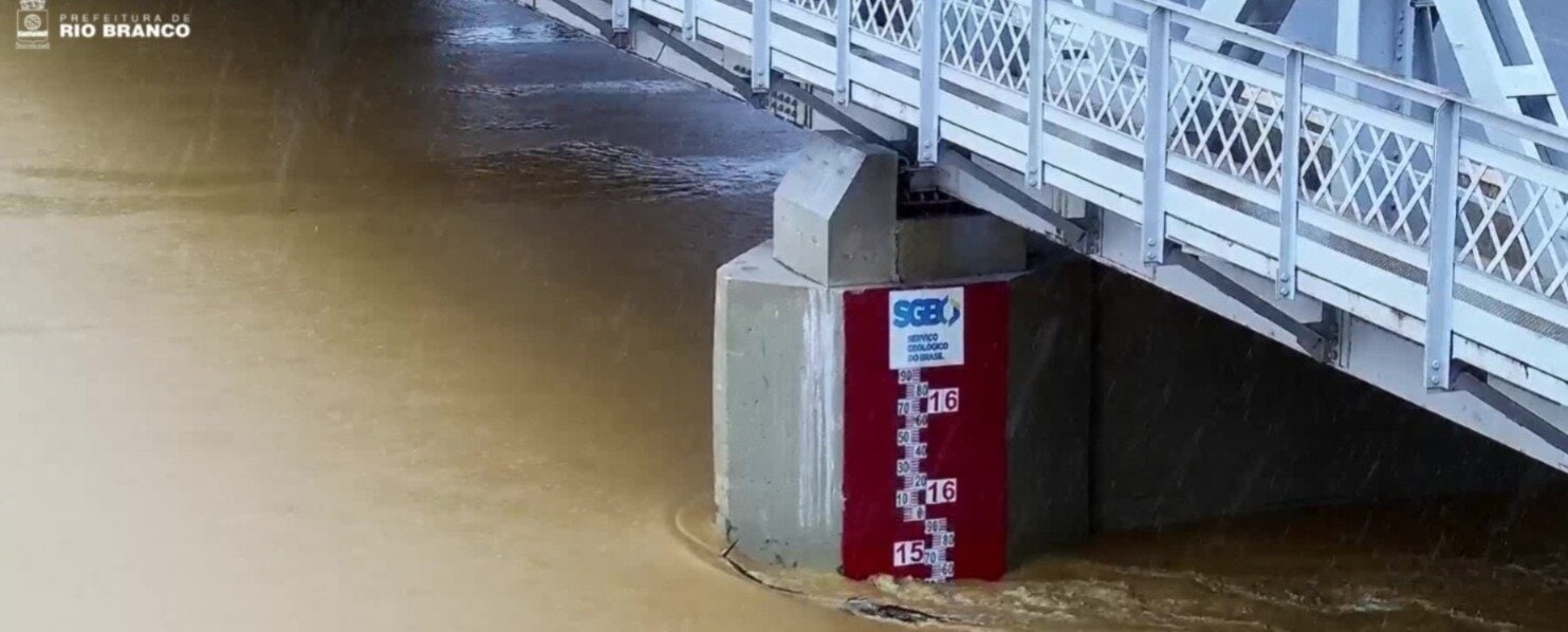 Rio Acre segue em redução e marca 15,74 metros na capital