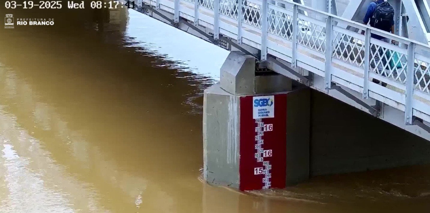 Nível do Rio Acre continua em queda e amanhece com 15,43 metros